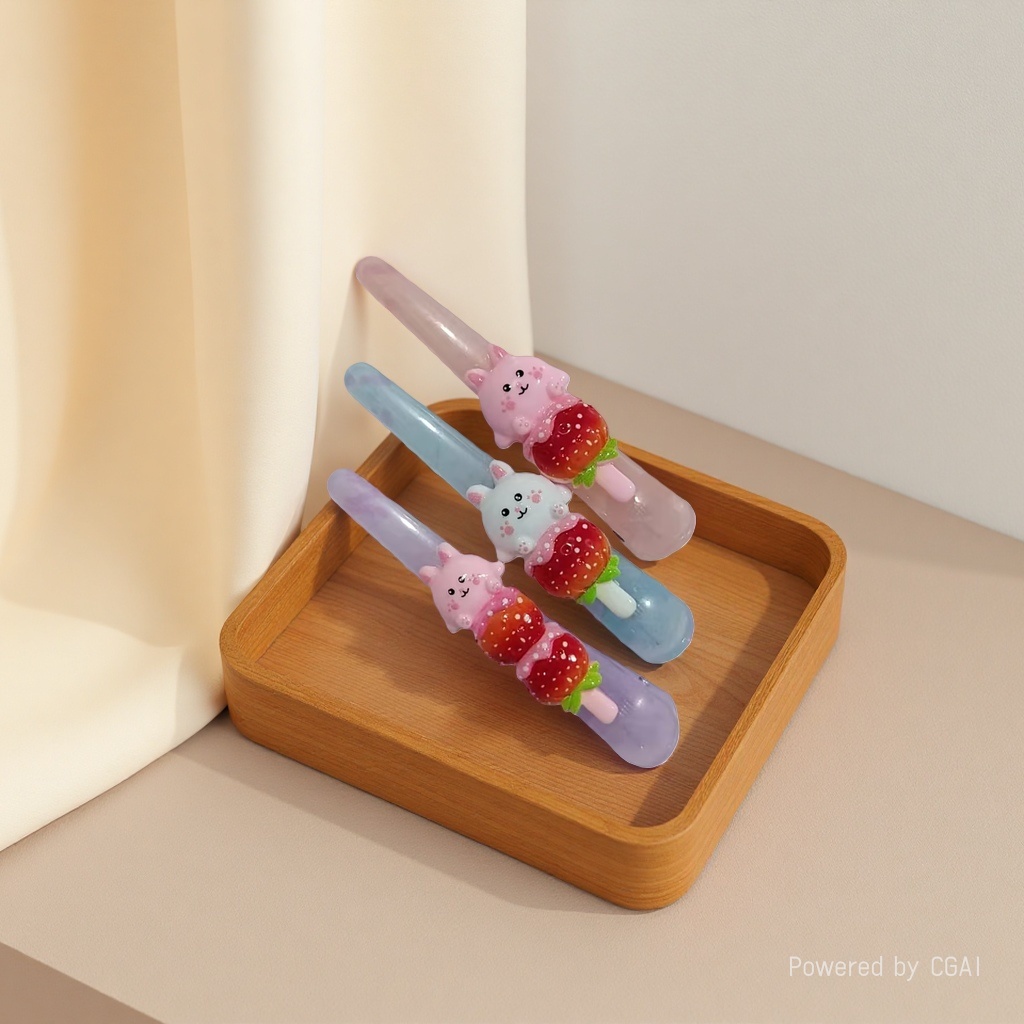 Cartoon sweet and cool style, light blue cartoon pattern long hair clip, Japanese cartoon versatile girl duckbill hair clip Specification image