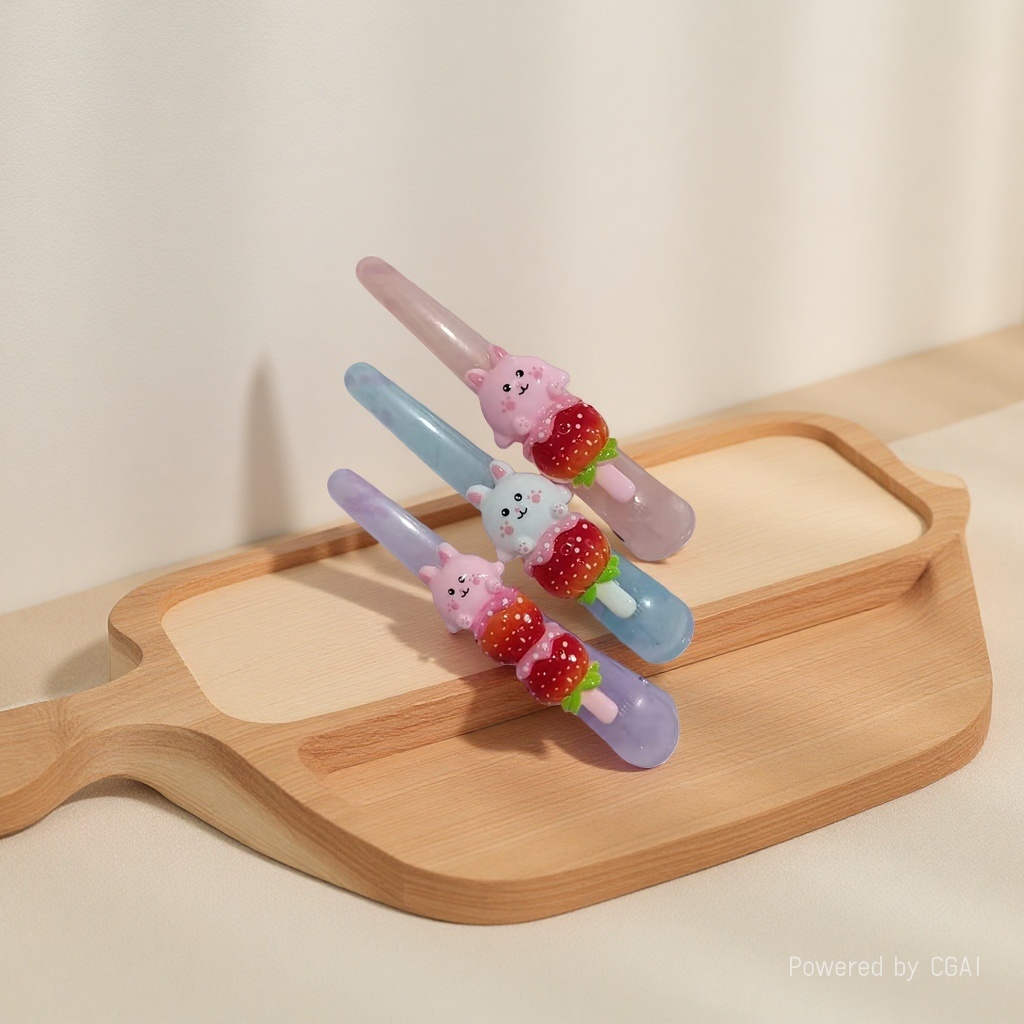 Cartoon sweet and cool style, light blue cartoon pattern long hair clip, Japanese cartoon versatile girl duckbill hair clip Application Scenario