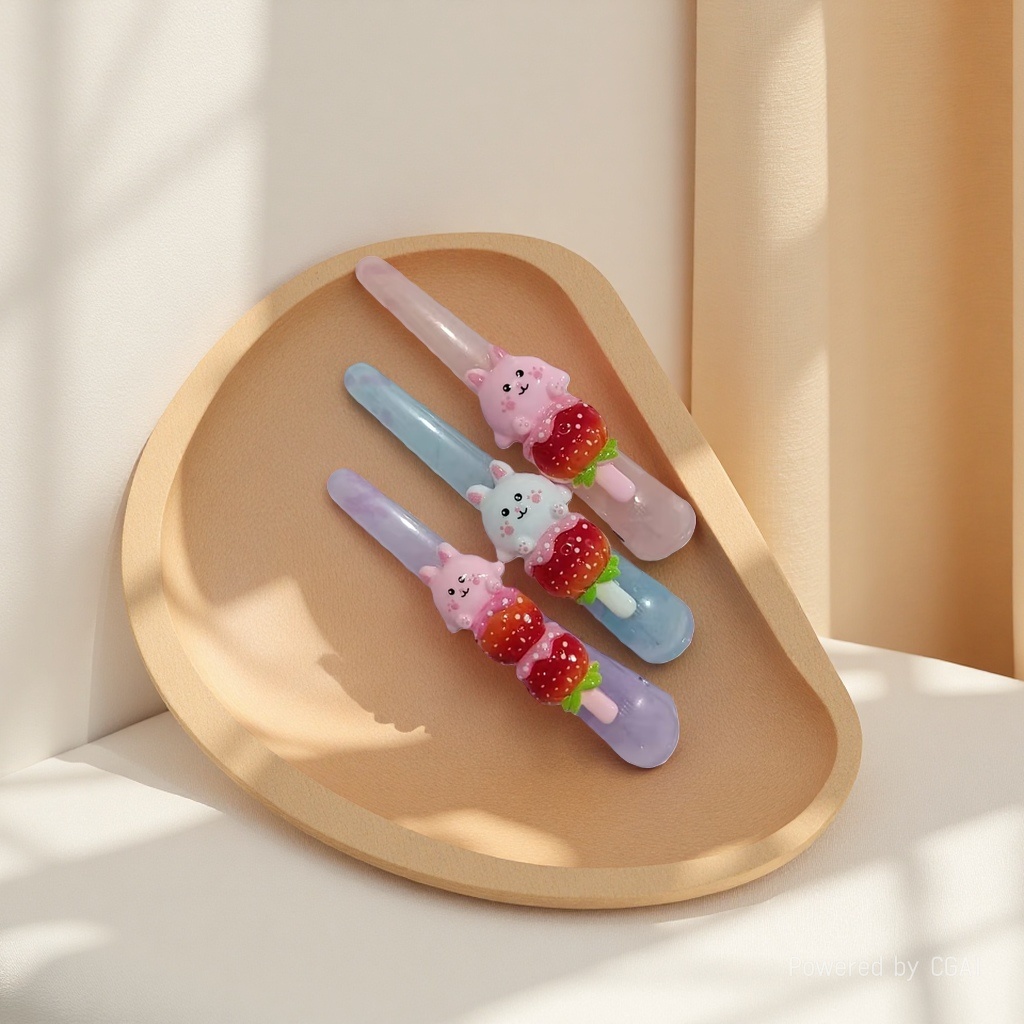 Cartoon sweet and cool style, light blue cartoon pattern long hair clip, Japanese cartoon versatile girl duckbill hair clip