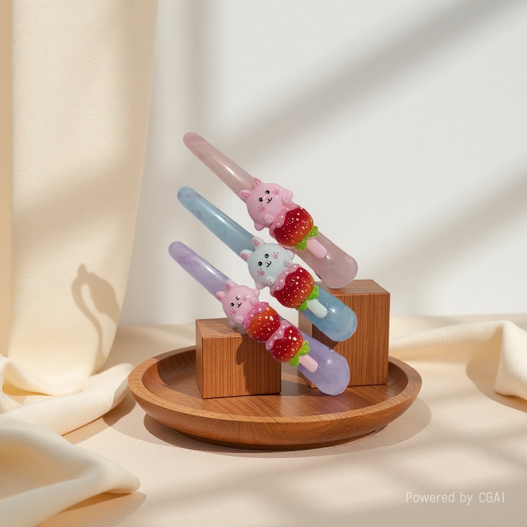 Cartoon sweet and cool style, light blue cartoon pattern long hair clip, Japanese cartoon versatile girl duckbill hair clip details Picture