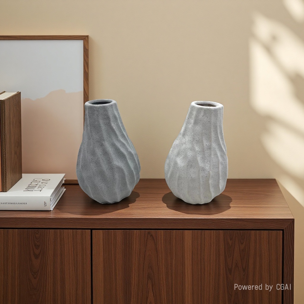 Creative flower arrangement decorative items, light luxury ornaments, modern and simple wabi-sabi ceramic sand glaze vases, high-end tabletop wholesale Specification image