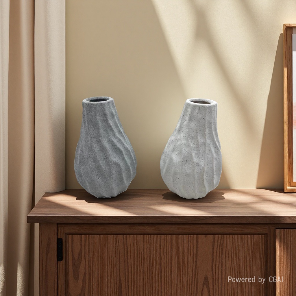 Creative flower arrangement decorative items, light luxury ornaments, modern and simple wabi-sabi ceramic sand glaze vases, high-end tabletop wholesale