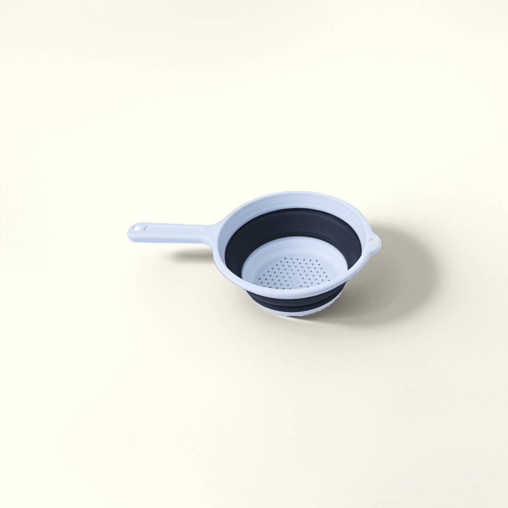 For foreign trade, there is a long handle water filter spoon for washing vegetables and fruits. It is a large hanging folding water draining basket and water draining spoon for the kitchen Application Scenario
