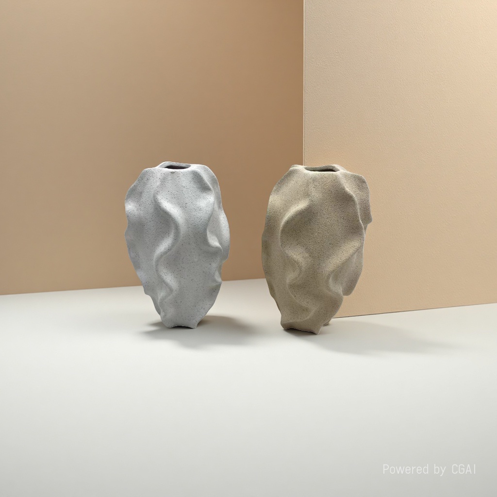 Wholesale of Nordic style light luxury home ceramic sand glaze vases, fresh and dried flower decorative items, living room, dining table and entrance hall flower vases details Picture