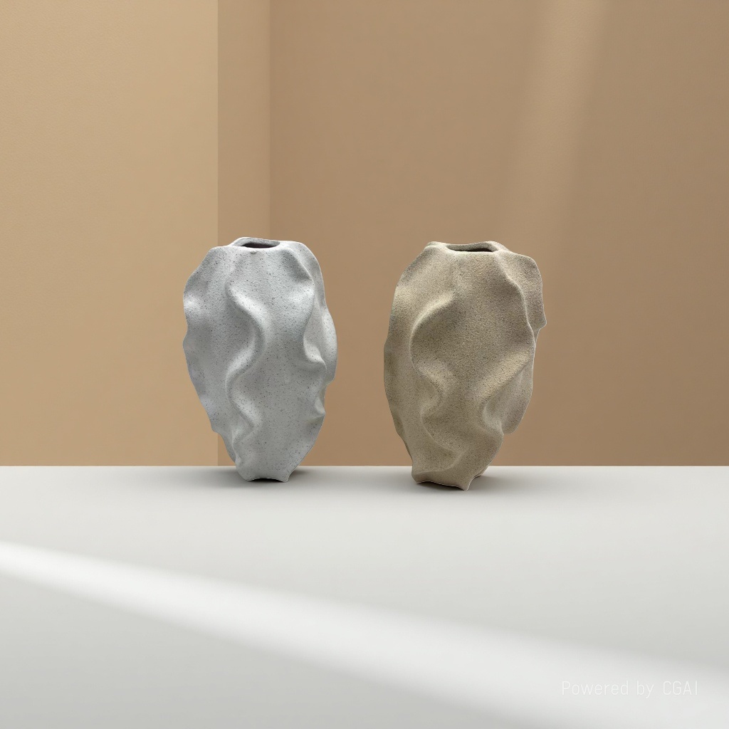 Wholesale of Nordic style light luxury home ceramic sand glaze vases, fresh and dried flower decorative items, living room, dining table and entrance hall flower vases Specification image
