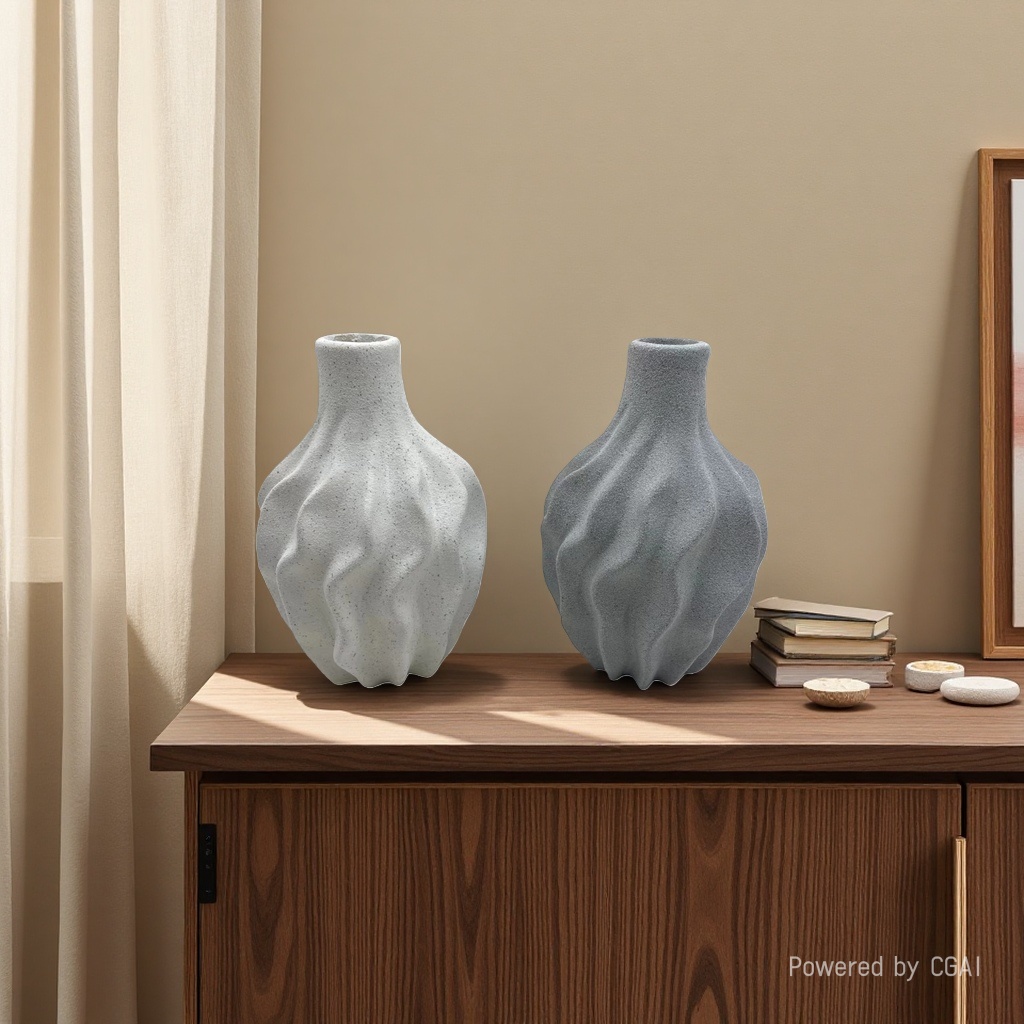 Wabi-sabi style ceramic sand glaze vase, French medieval style, high-end feel, hydroponic living room home flower arrangement decoration, flower vases and ornaments Specification image