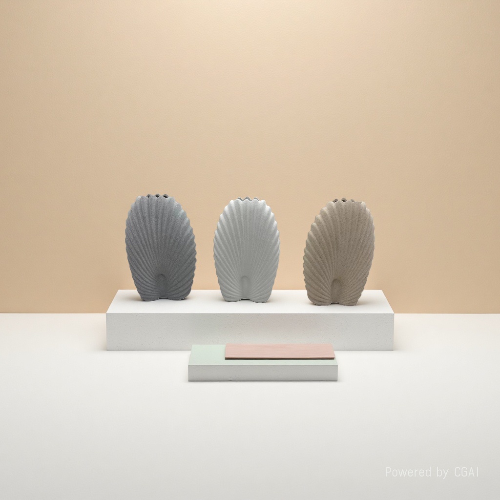 Retro ceramic sand glaze vase table arrangement, fresh and serene style series shell vase, fresh and dried flowers, living room home decoration items Specification image