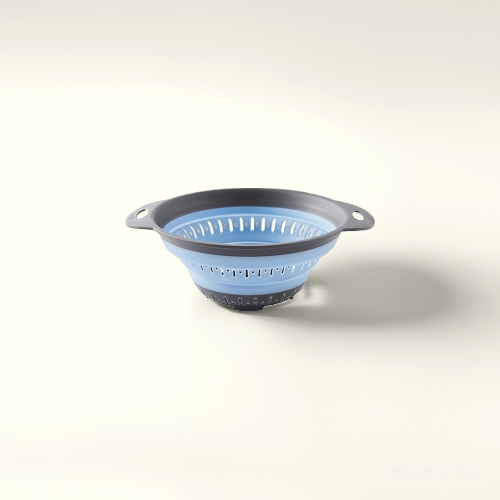 Round small kitchen hanging two-color injection-molded plastic foldable draining basket, fruit basket and vegetable washing basket Item Picture