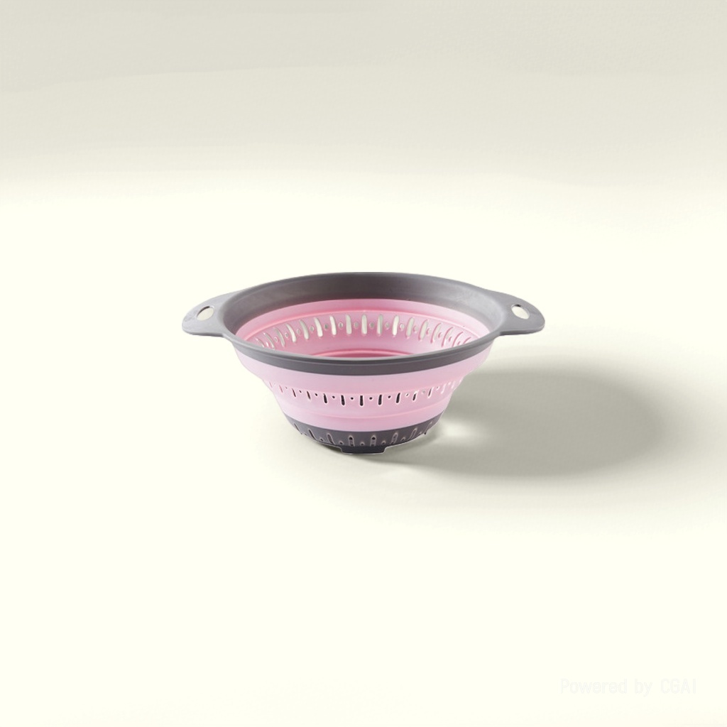 Round small kitchen hanging two-color injection-molded plastic foldable draining basket, fruit basket and vegetable washing basket Application Scenario