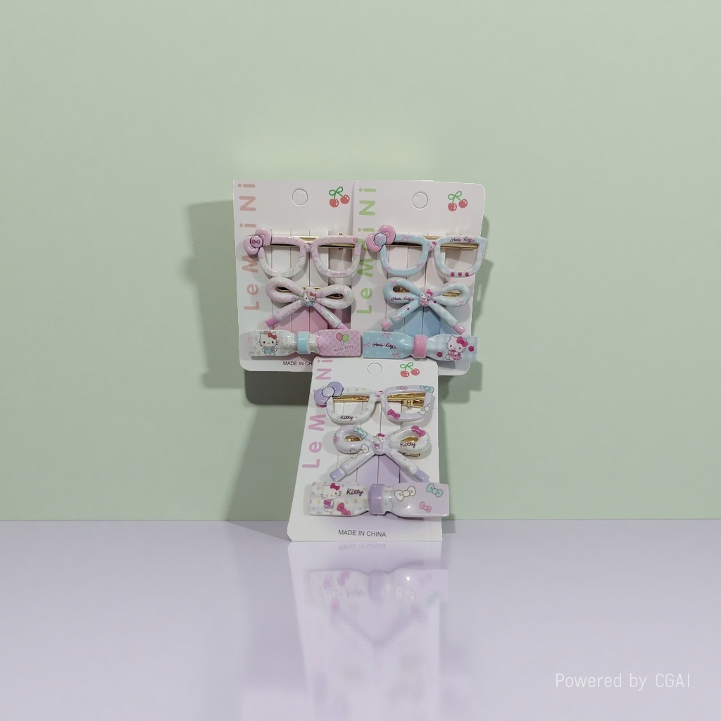 Cartoon kitten hair clips, women's creative glasses style, bangs hair clips, duckbill clips, forehead hair clips, hair accessories Specification image