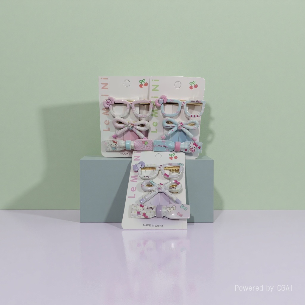 Cartoon kitten hair clips, women's creative glasses style, bangs hair clips, duckbill clips, forehead hair clips, hair accessories Application Scenario