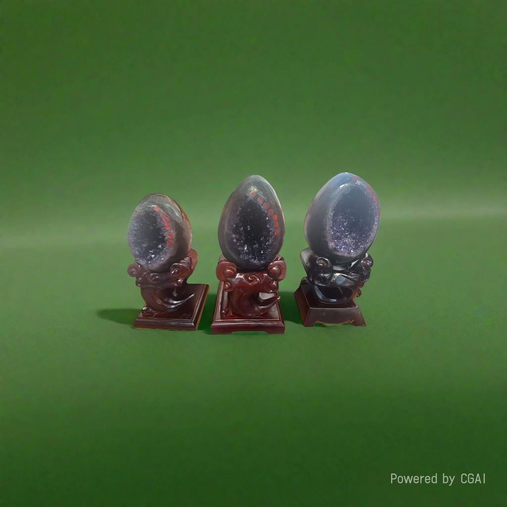 Dinosaur egg amethyst cave ornaments, natural crystal rough stone accessories, natural crystal handicrafts Specification image
