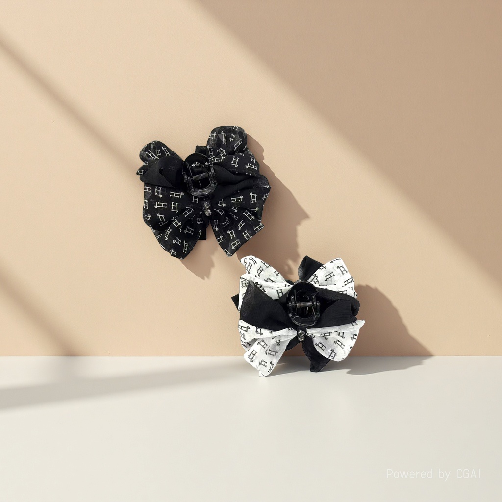 New sweet bow clip, fashionable black and elegant hair clip, female back head plate hair clip, subnet red shark clip details Picture