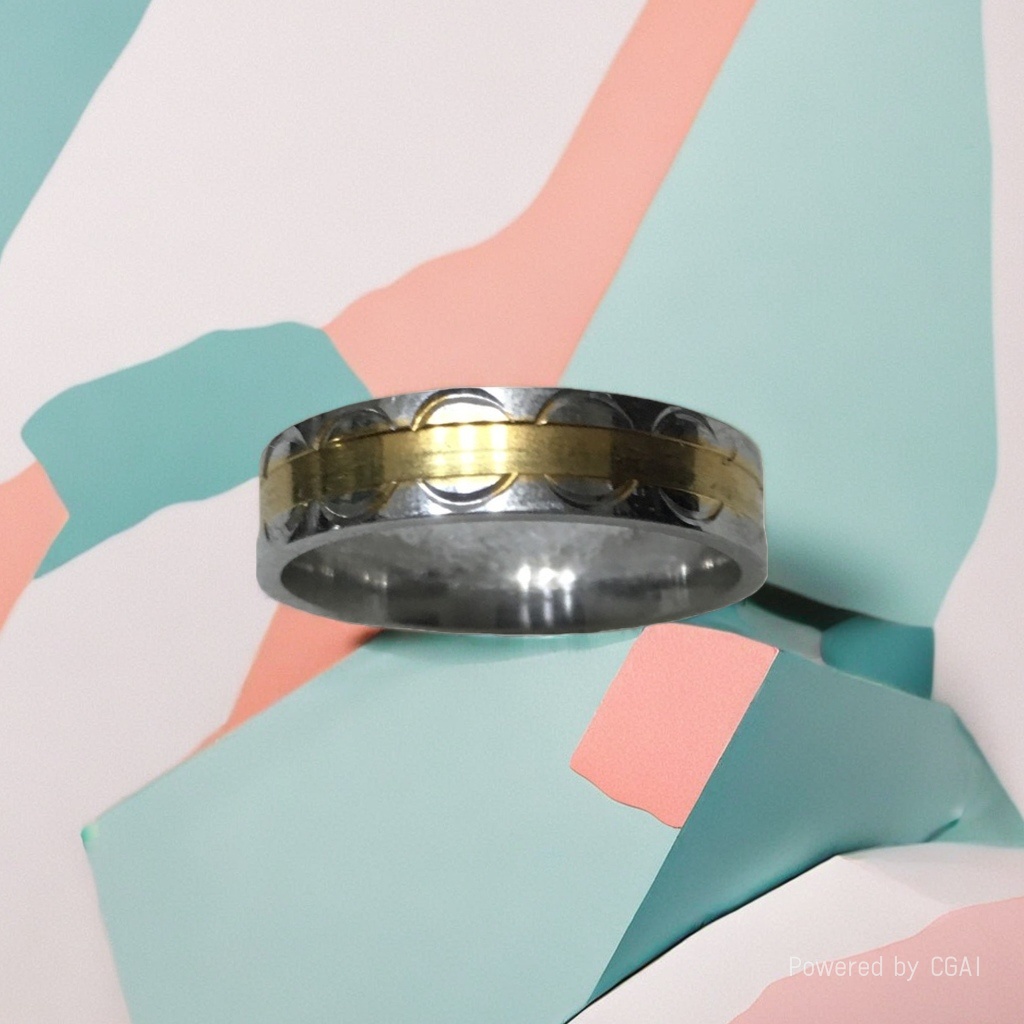A simple and fashionable stainless steel women's ring from a Catholic saint