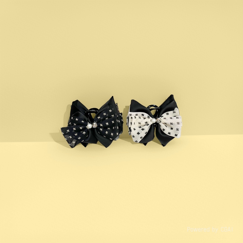 2026 New style mesh bow clip, sweet and cute hair clip, a niche shark clip hair accessory at the back of a woman's head Specification image