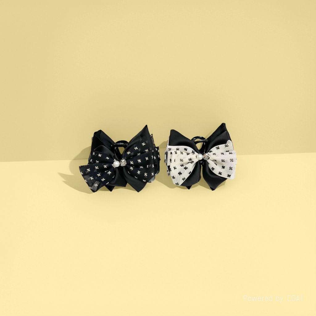2026 New style mesh bow clip, sweet and cute hair clip, a niche shark clip hair accessory at the back of a woman's head