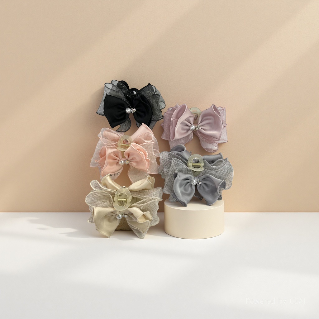 Bow shark clip hairpin, grappling clip hair accessory, cute, fashionable, versatile and niche accessory for women Specification image