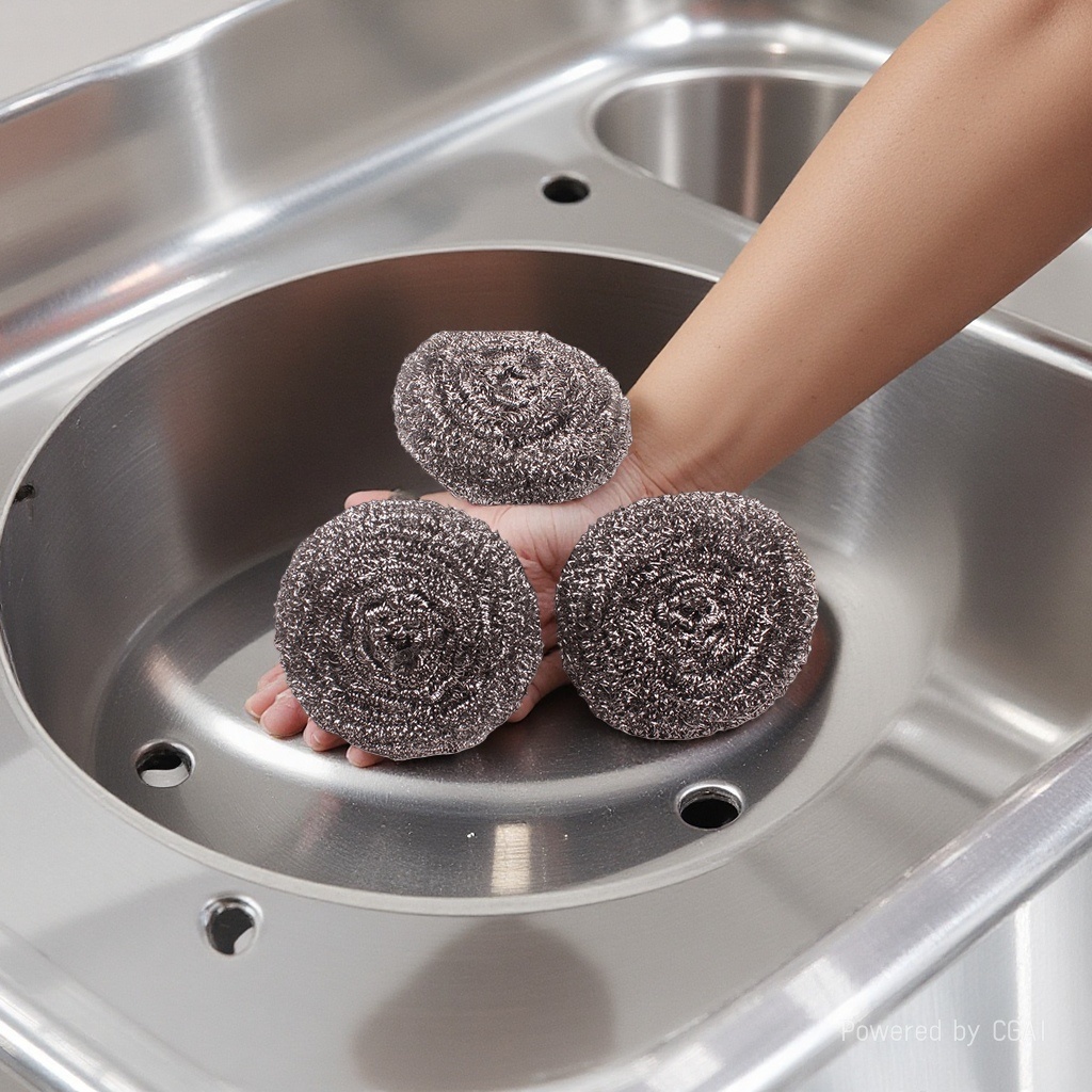 Three-in-one cup brush, stainless steel wire ball hard bristle brush, kitchen cleaning supplies, cleaning brush 144921808