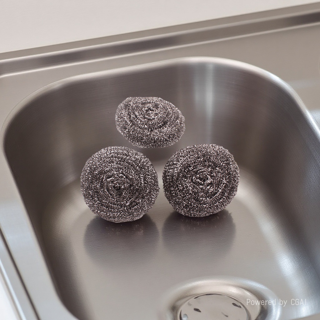 Three-in-one cup brush, stainless steel wire ball hard bristle brush, kitchen cleaning supplies, cleaning brush 144921808 Specification image