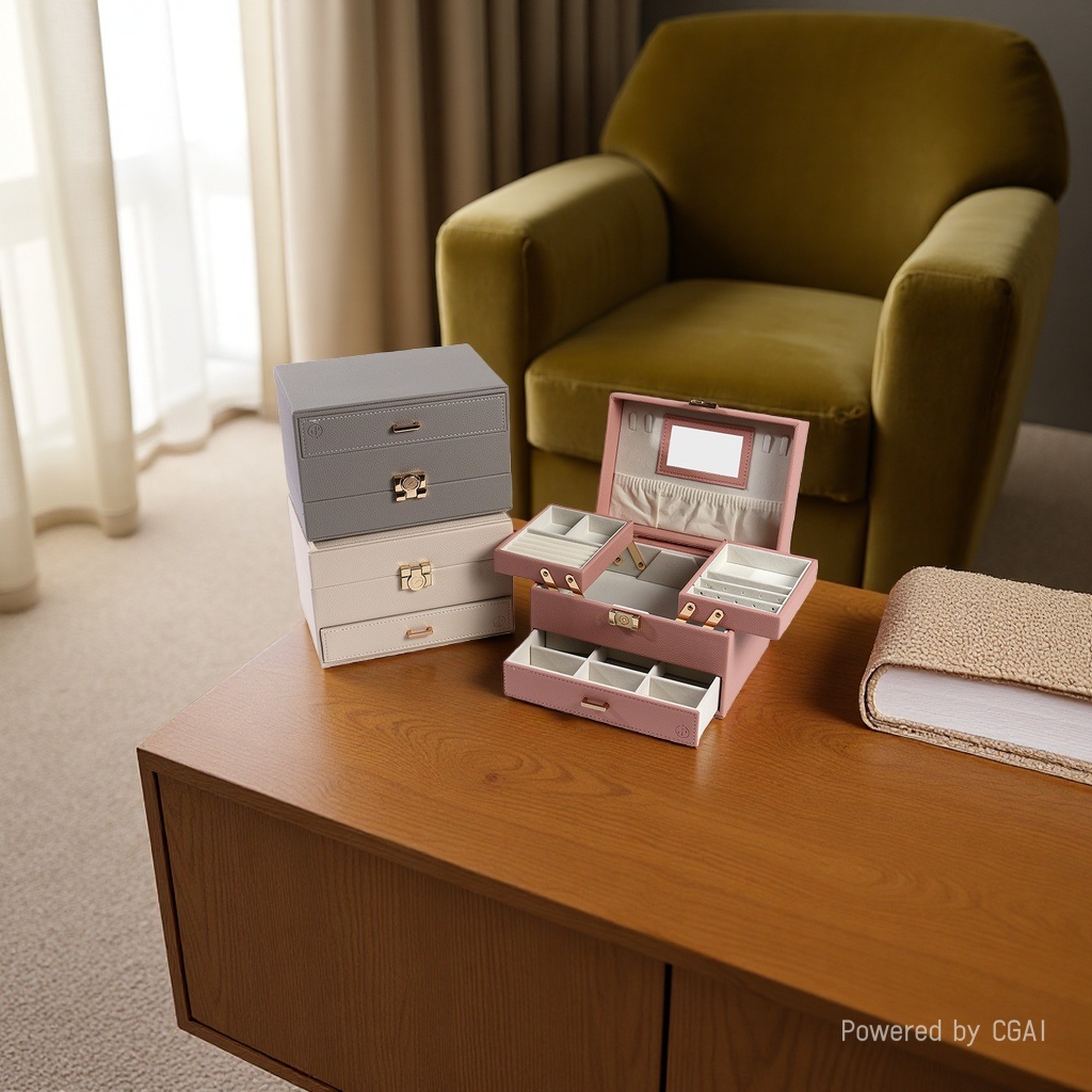 Desktop storage box, cosmetics storage box, multi-layer storage box, storage items, simple desktop organization box details Picture