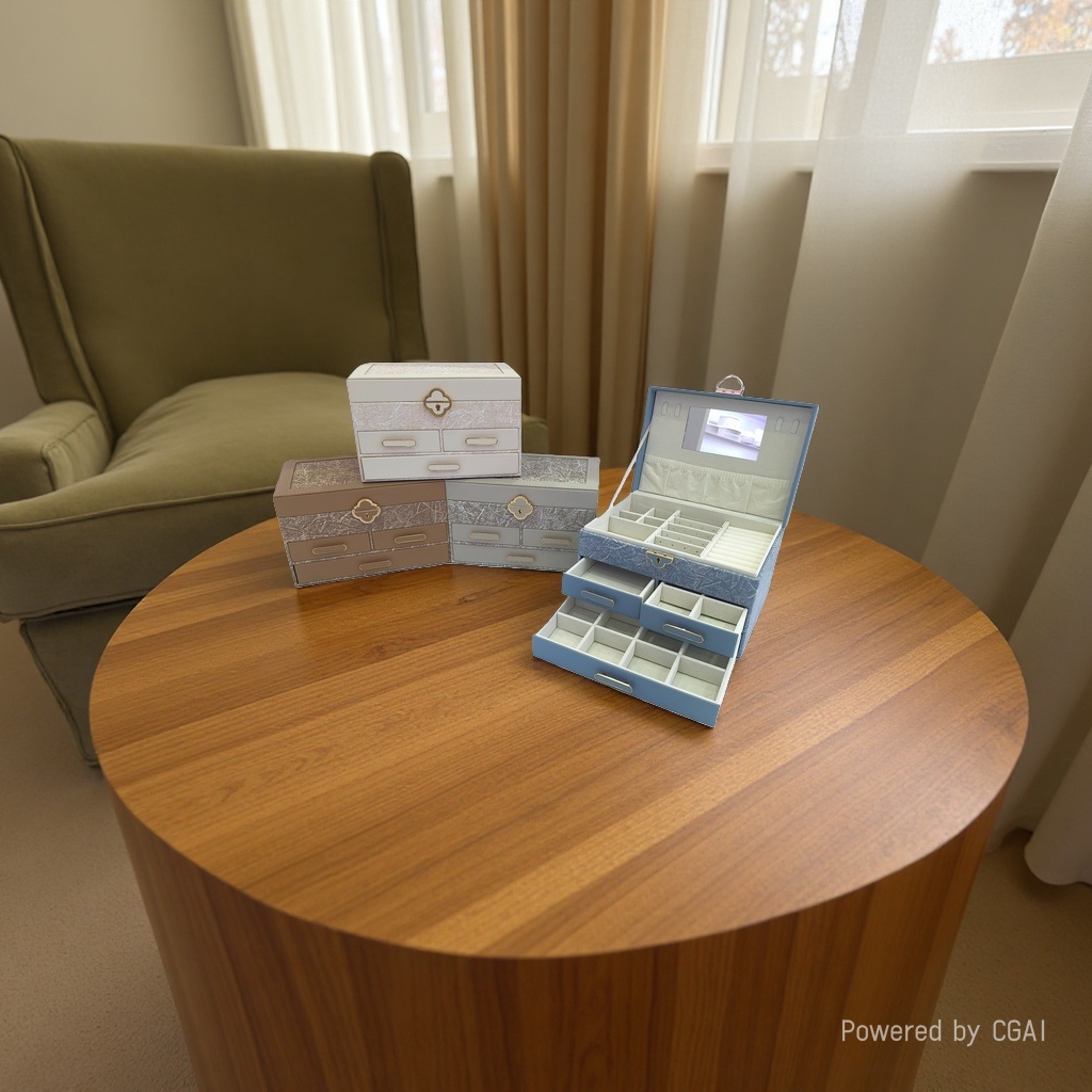 Desktop storage box, cosmetics storage box, storage items, large-capacity multi-layer storage box details Picture