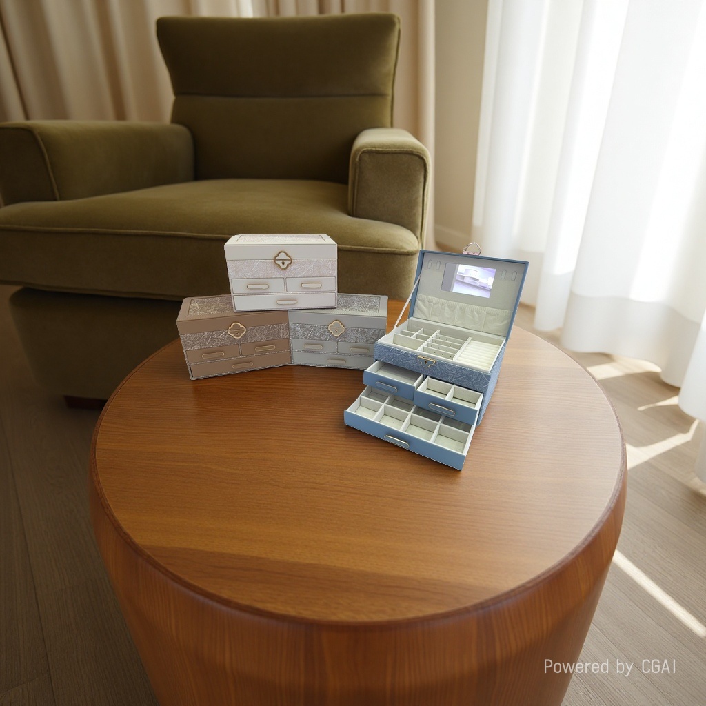 Desktop storage box, cosmetics storage box, storage items, large-capacity multi-layer storage box Specification image