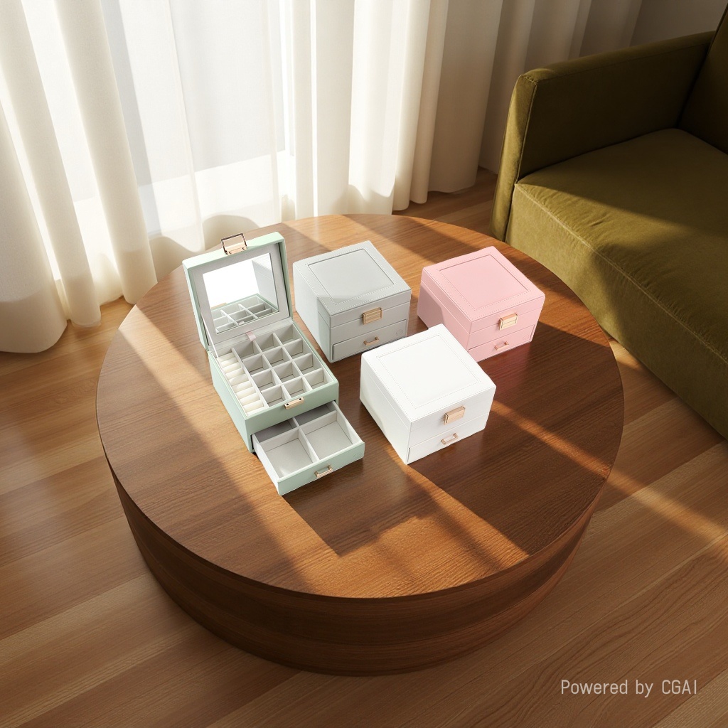 Desktop storage box, cosmetics storage box, divider storage, multi-purpose organizing box. 160732695 Application Scenario
