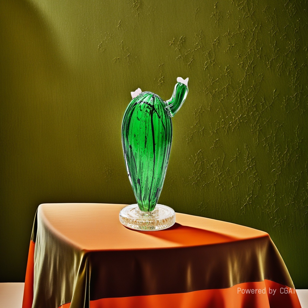 Green cactus-shaped glass ornaments and glassware Application Scenario