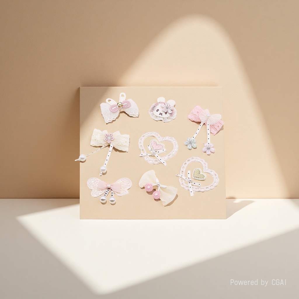 Pink girlish little bow, Ins-style baby and children's clothing, hair accessories, decorative items, shoes, socks and accessories Application Scenario