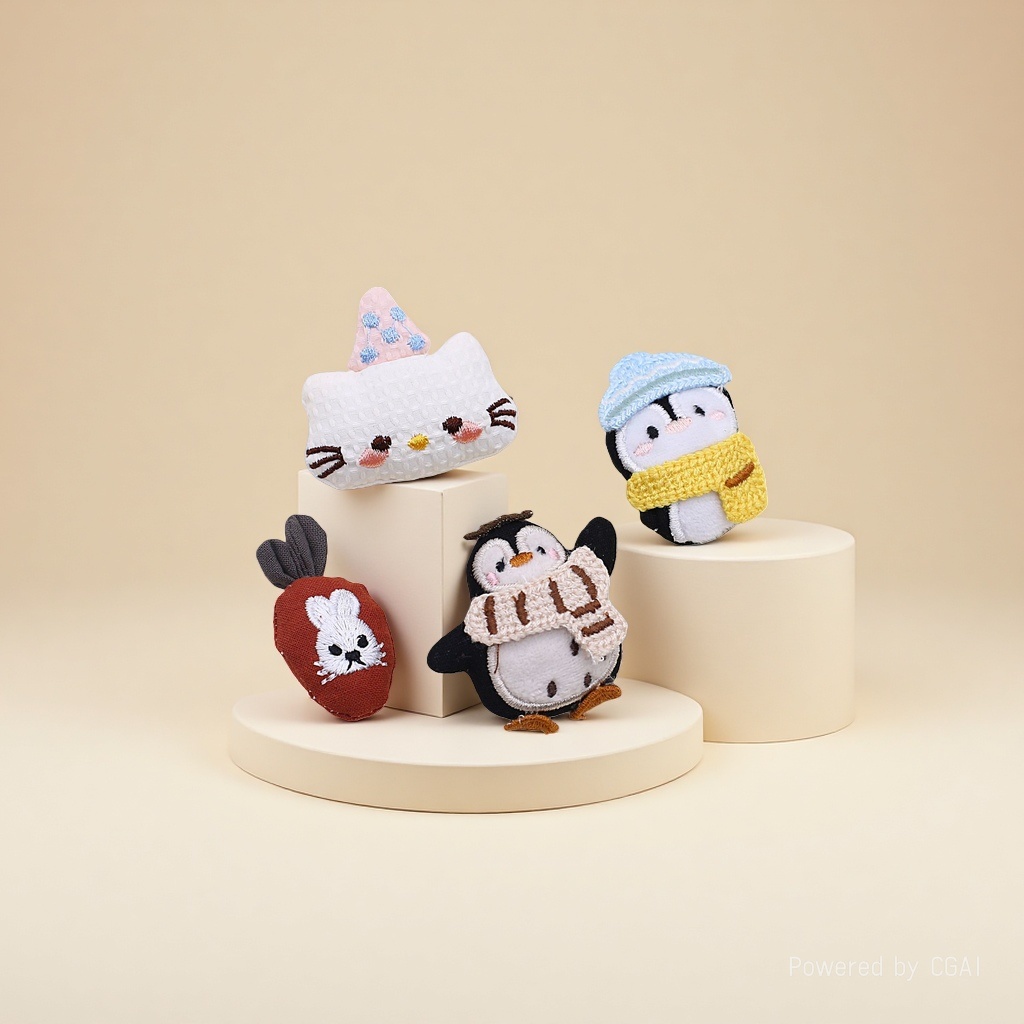 Mascot dolls, cute animal-shaped fabric accessories, cat, penguin, rabbit AI toys, plush toys, star people, simulation cat backpacks
