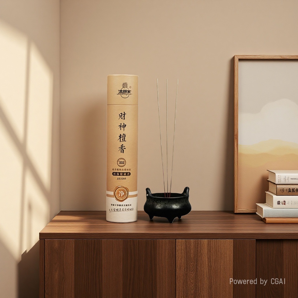 Jin Wanglai Wealth God Sandalwood Incense, Bucket Incense, Bamboo Stick Incense, Buddha Worship Incense, environmentally friendly and healthy Sandalwood Incense details Picture