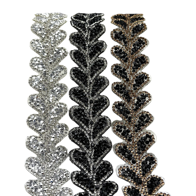 DIY accessories for wedding dresses and evening gowns with rhinestone lace ribbons, ethnic-style hot rhinestone lace trim factory wholesale