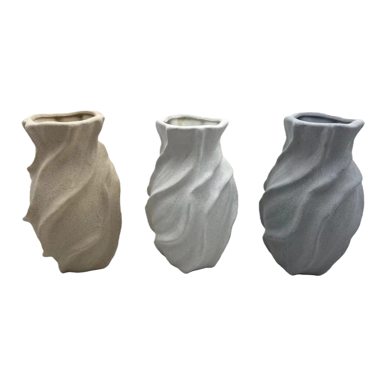 Modern minimalist wabi-sabi ceramic sand glaze vase, high-end tabletop creative flower arrangement decoration, light luxury display item wholesale Item Picture
