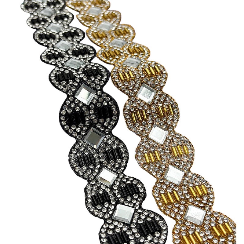 Water diamond glass barcode diy jewelry accessories, shoe materials, clothing, glass embossed diamond bags, water diamond lace