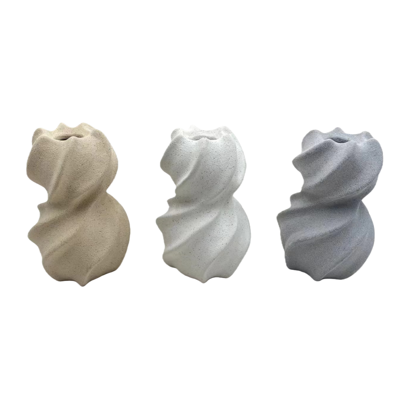 Wabi-sabi style French sand glaze vase, a high-end decorative item for dining table, living room and home, Nordic style retro ceramic vase in three colors Item Picture