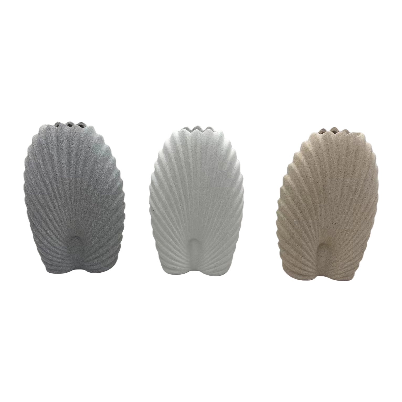 Retro ceramic sand glaze vase table arrangement, fresh and serene style series shell vase, fresh and dried flowers, living room home decoration items Item Picture