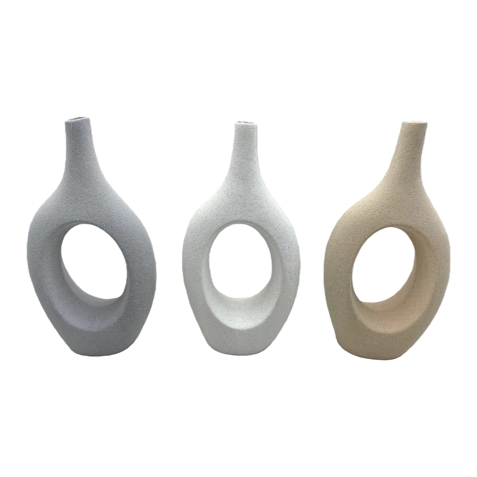 Nordic creative ceramic sand glaze vase ornament, high-end retro living room entrance table, dried flower arrangement art decoration, ceramic handicraft Item Picture