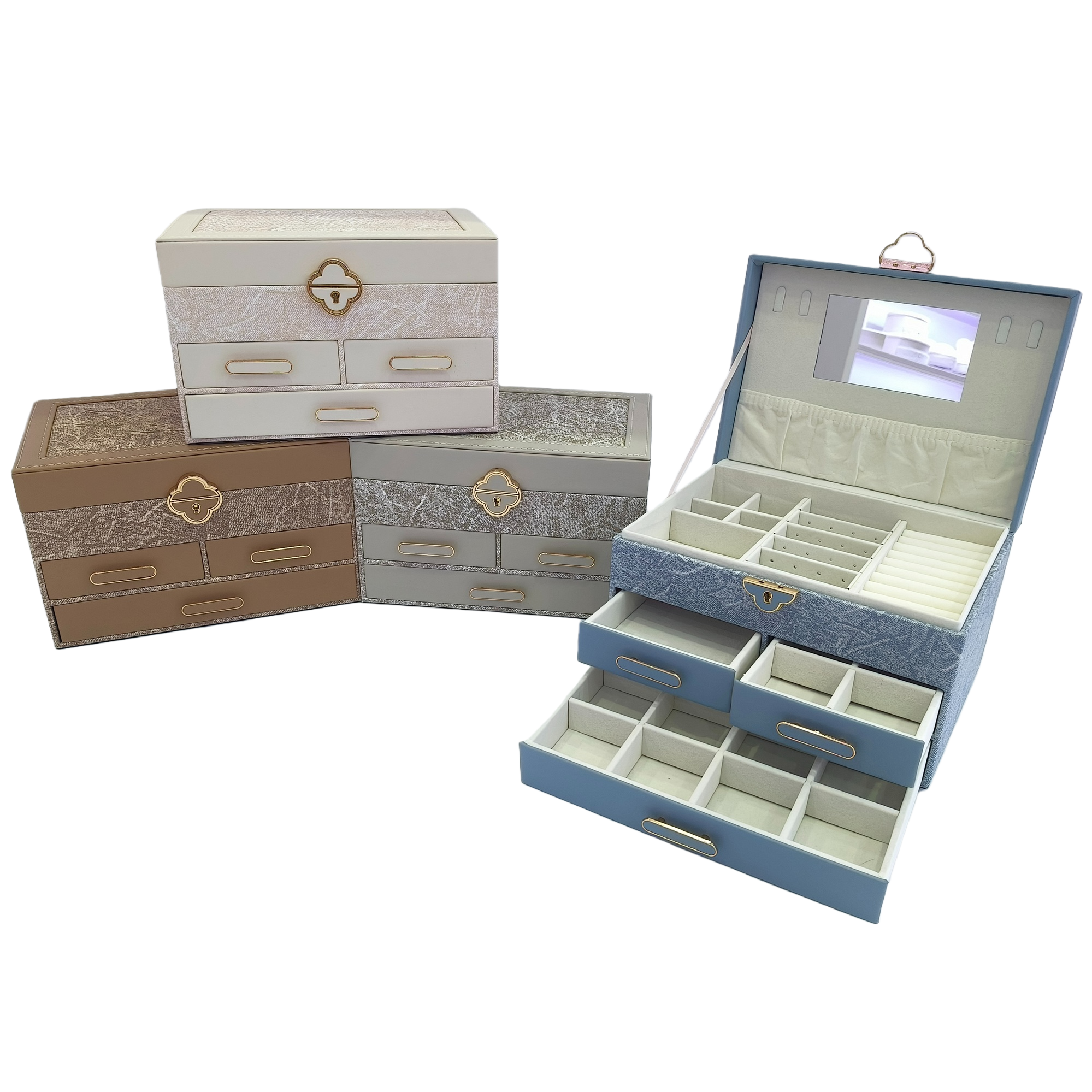 Desktop storage box, cosmetics storage box, storage items, large-capacity multi-layer storage box Item Picture