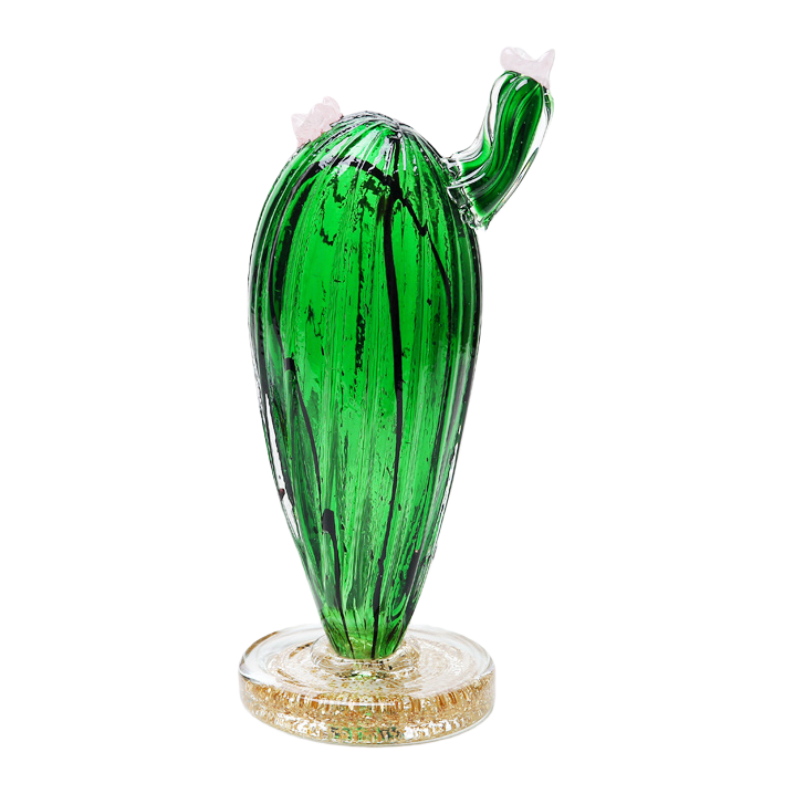Green cactus-shaped glass ornaments and glassware Item Picture