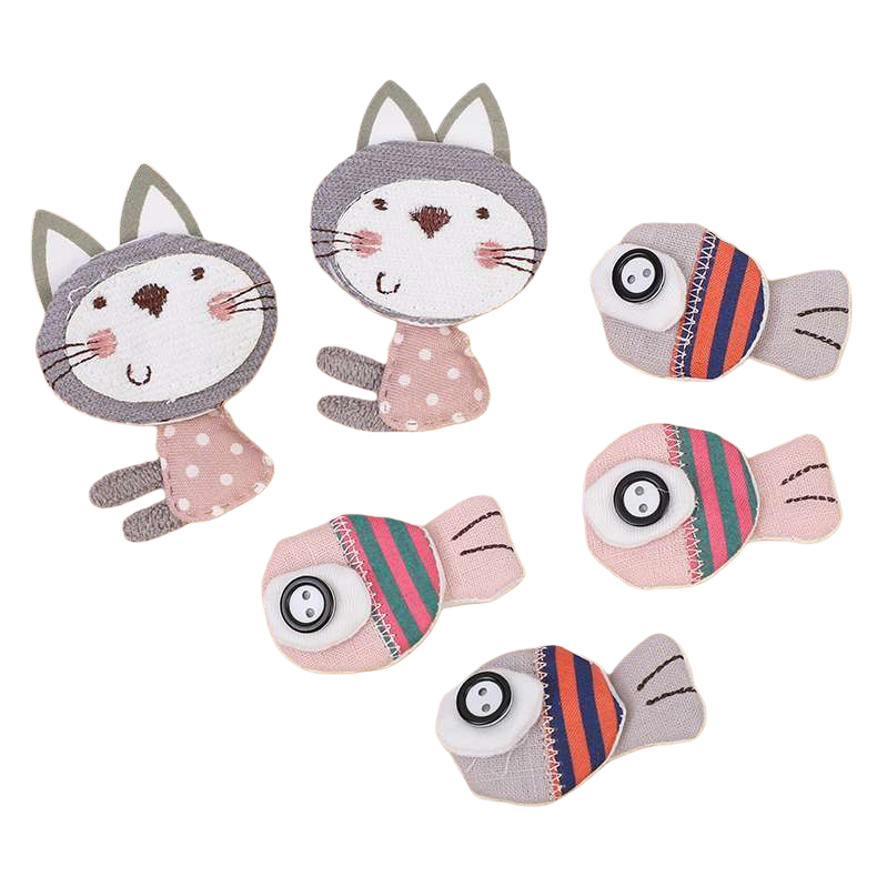 Play with cartoon cat and fish-shaped fabric dolls, wool felt pendants, handmade hellokitty trendy toys