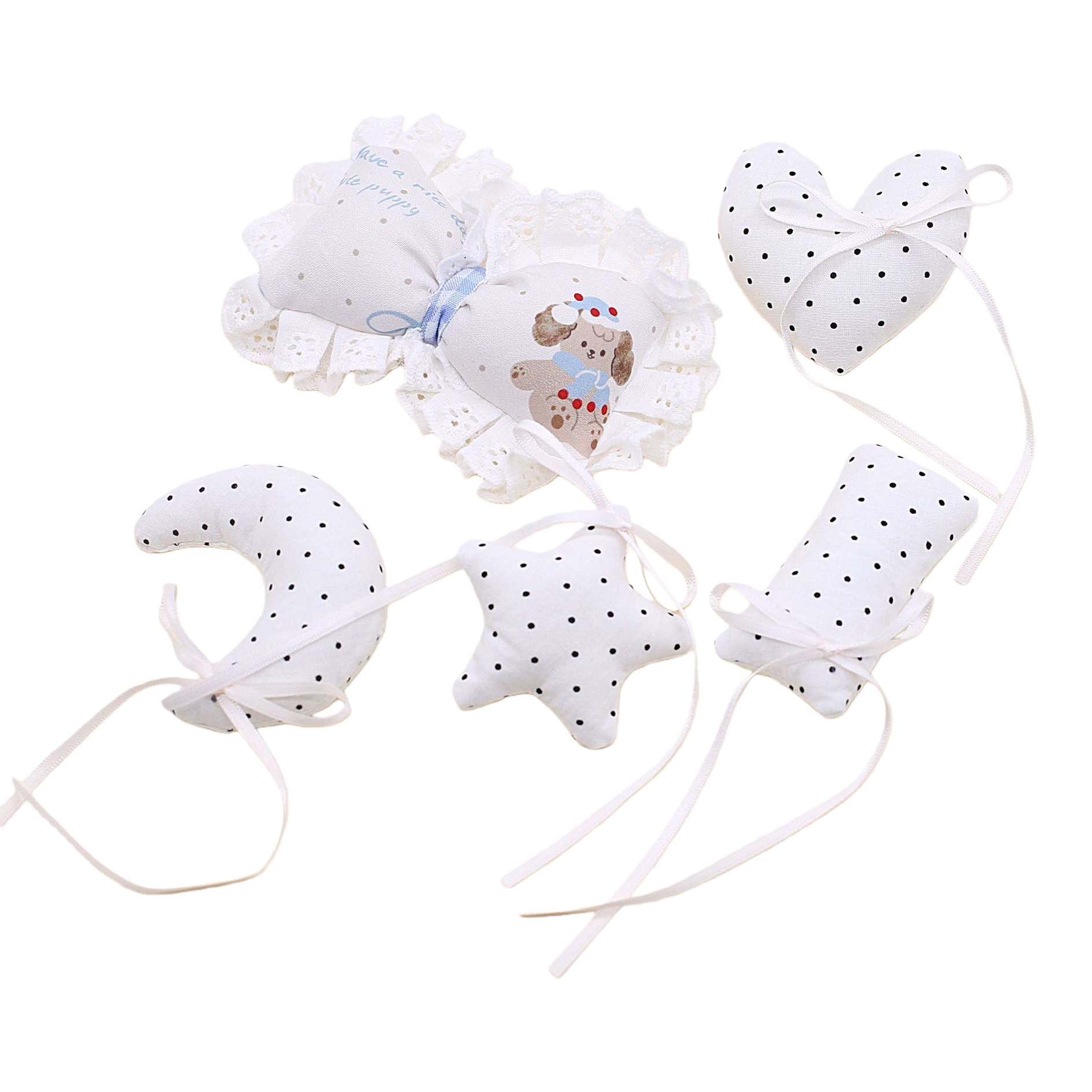 Polka dot Moon Heart DIY clothing accessories, Five-pointed Star trendy bags and decorations