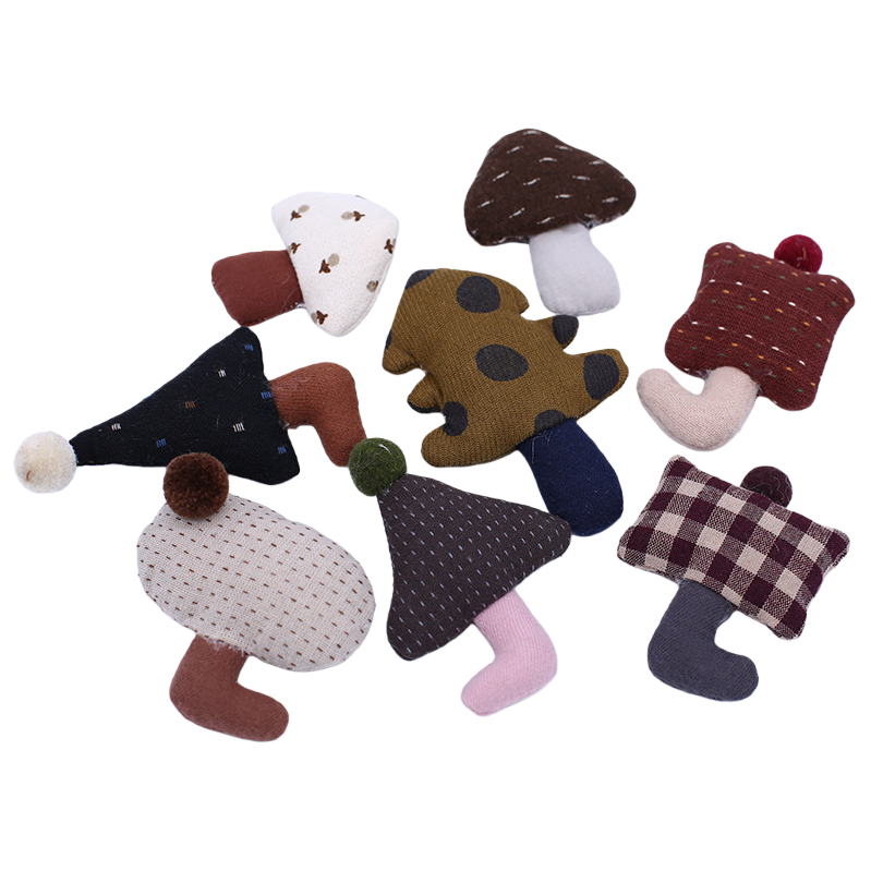 Check fabric mushroom children's clothing accessories and accessories, sweet and cute small umbrella hair accessories, hair clips, diy accessories batch
