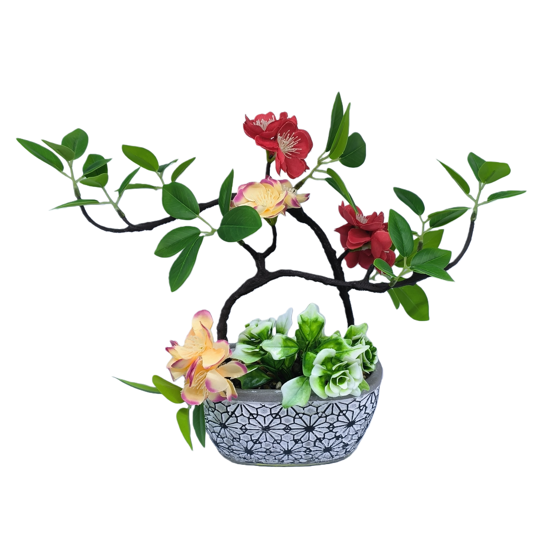 婚礼装饰/木塑围栏/新款饰品/防真尤加利叶/鱼缸饰品白底实物图