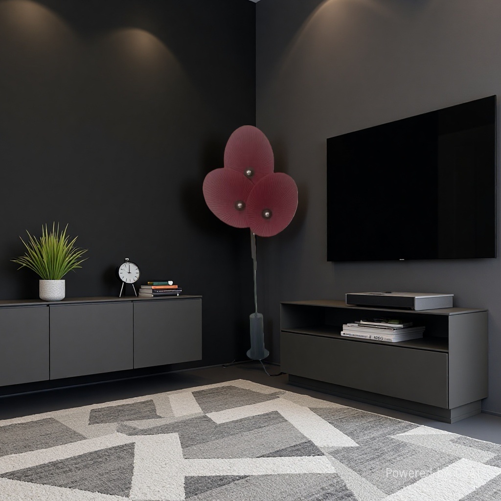 Red petal-shaped sunset creative floor lamp, multi-functional standing study lamp Application Scenario