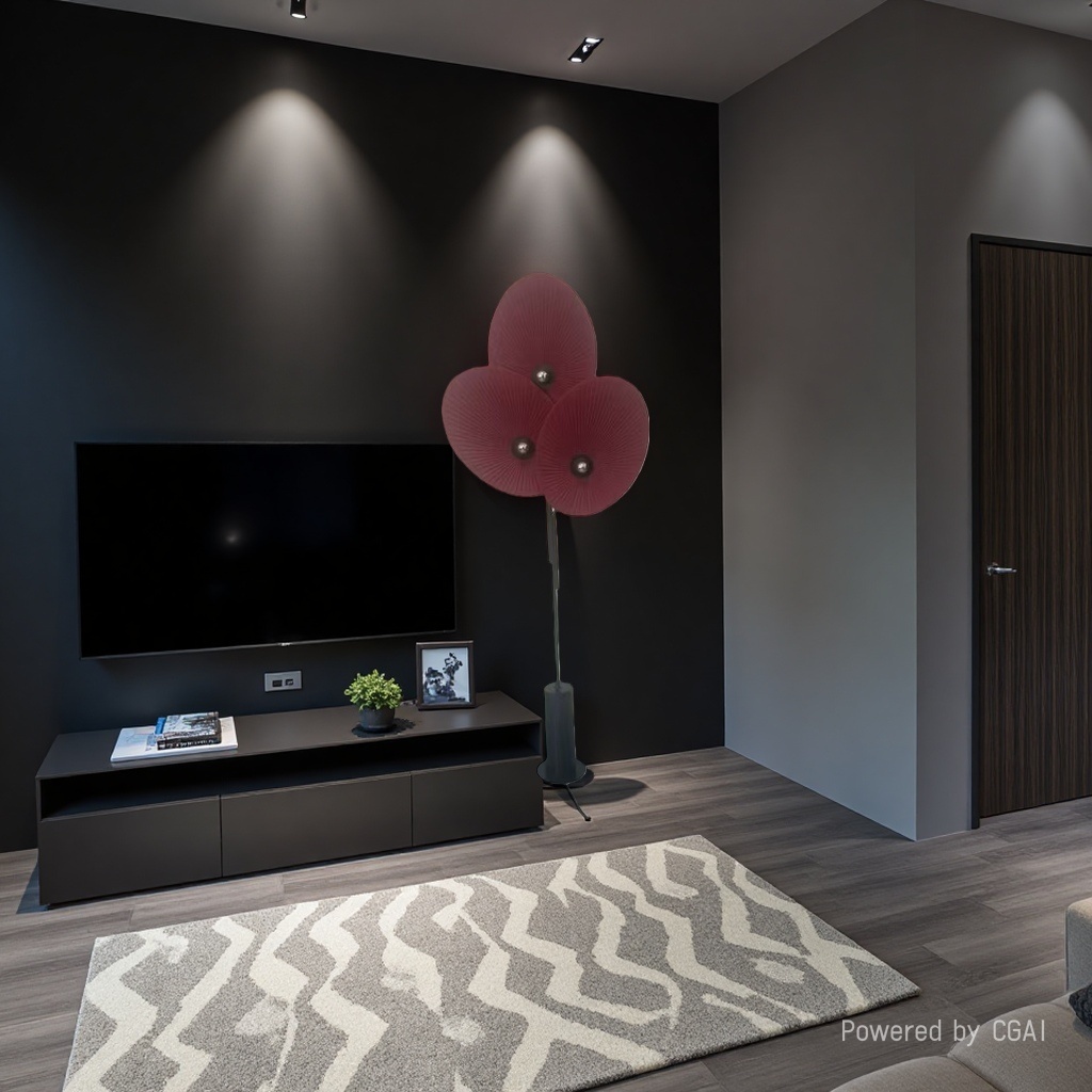 Red petal-shaped sunset creative floor lamp, multi-functional standing study lamp Specification image