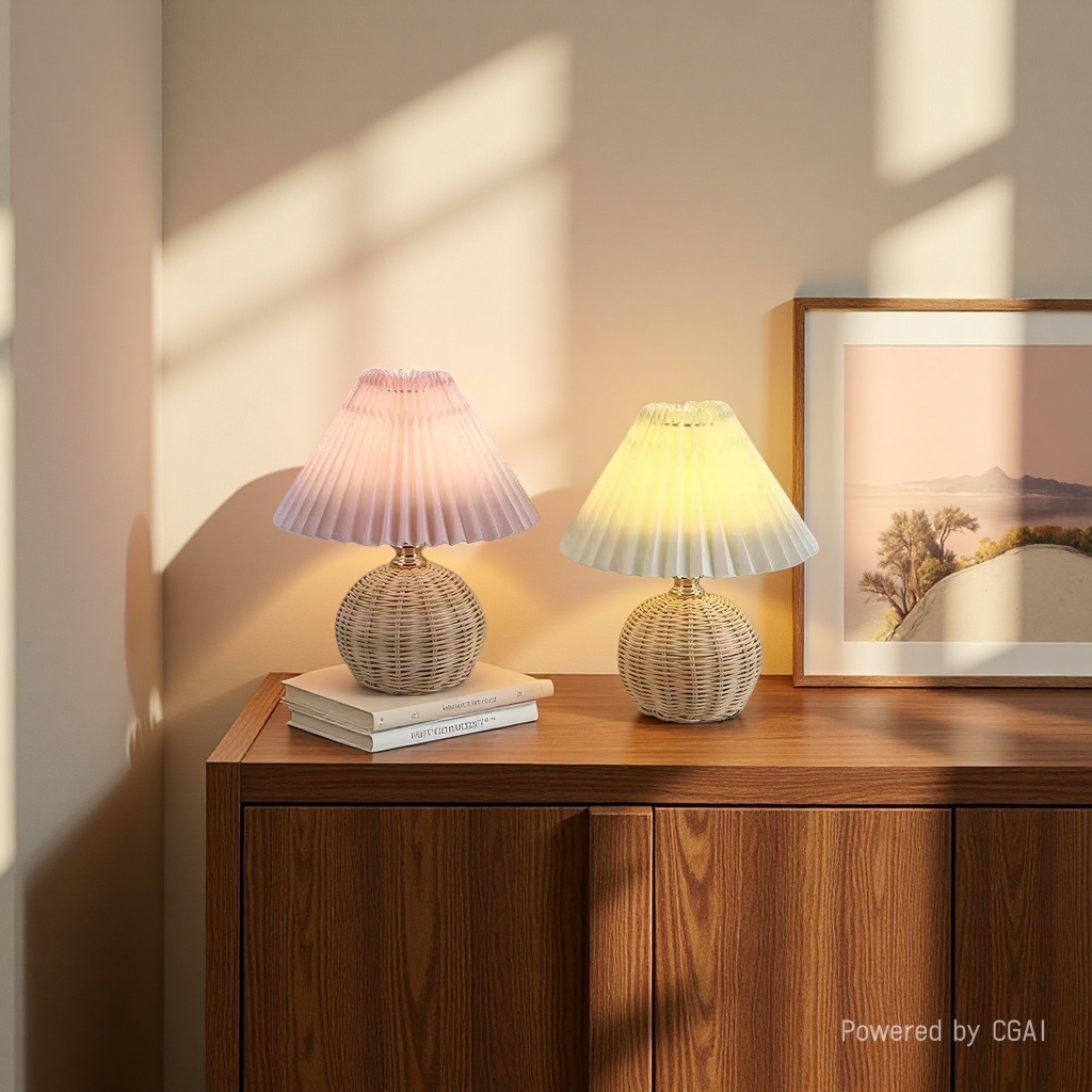 Retro smart LED desktop lamp, atmosphere sunset lamp, ordinary lighting table lamp, table lamp, table lamp Specification image