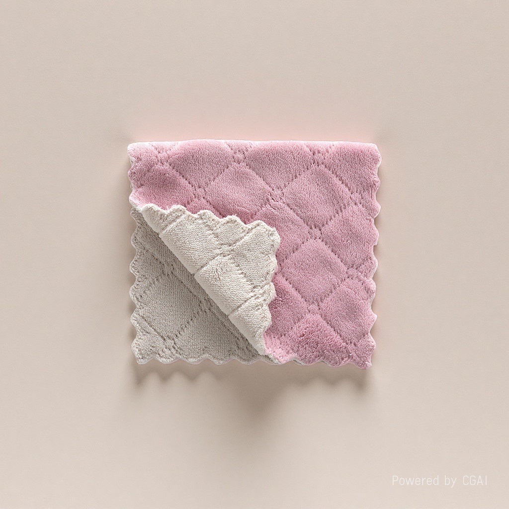 Pink diamond-patterned all-cotton towel 120g, hotel white towel soft and absorbent