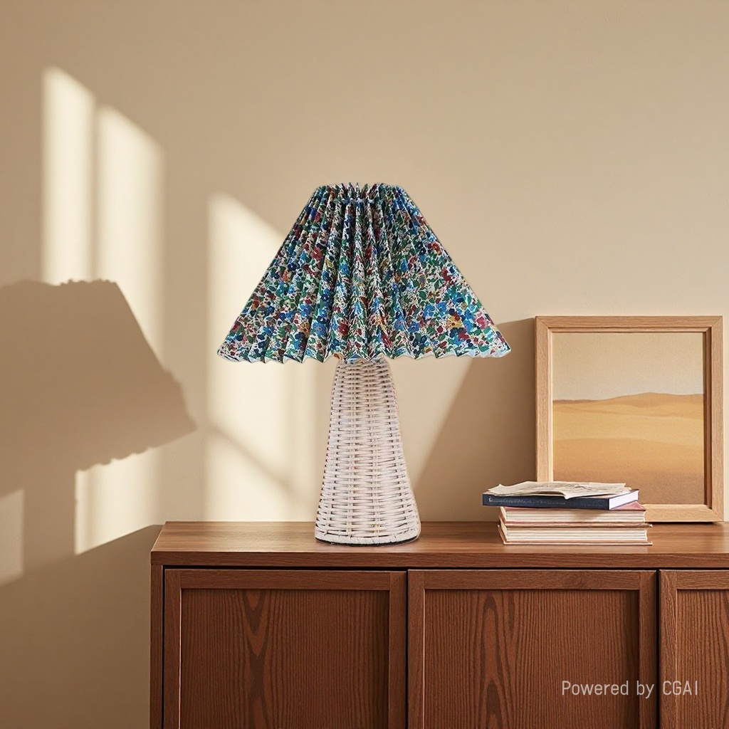 Wicker night light, desktop light, atmosphere sunset light, general lighting table lamp, night light, home decoration table lamp details Picture