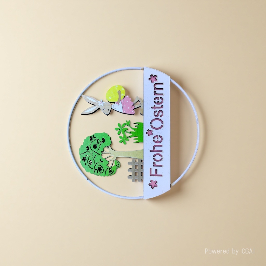 Wooden Easter decorations, wooden handicrafts, solid wood rings 180g Application Scenario