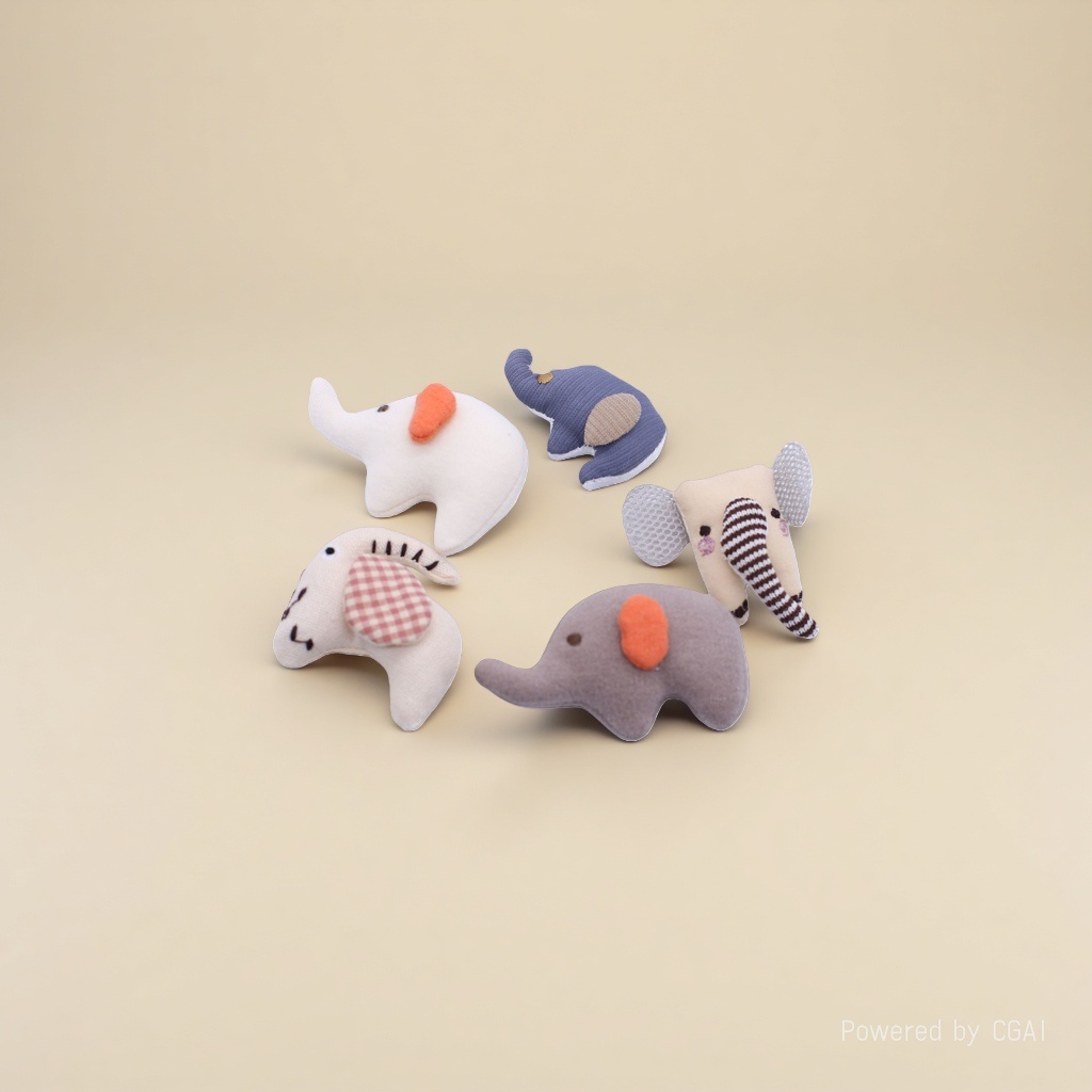Cotton-filled elephant DIY clothing accessories, shoes, socks, hats, fabric accessories, phone cases, packaging ornaments, materials and auxiliary materials Specification image